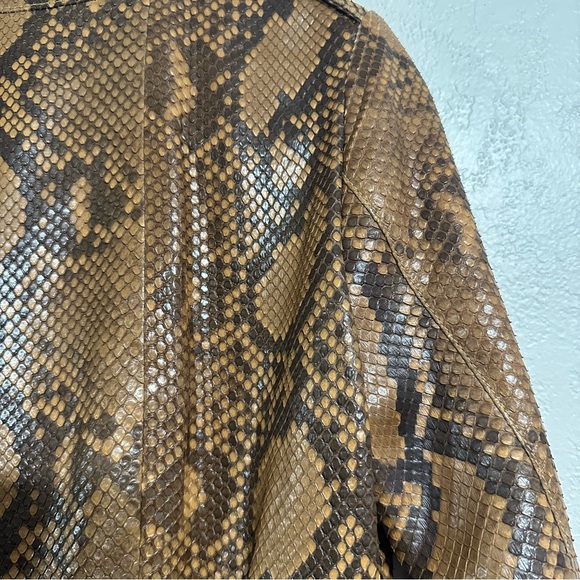 Saint Laurent Paris Python Leather Belted Playsuit size FR 36 Long Sleeve Shorts - Picture 4 of 16